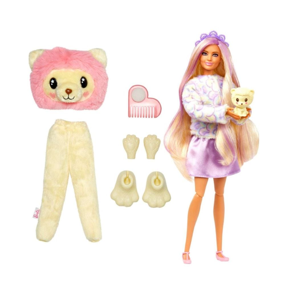 Papusa Barbie, Cutie Reveal, Lion, 10 surprize, HKR06