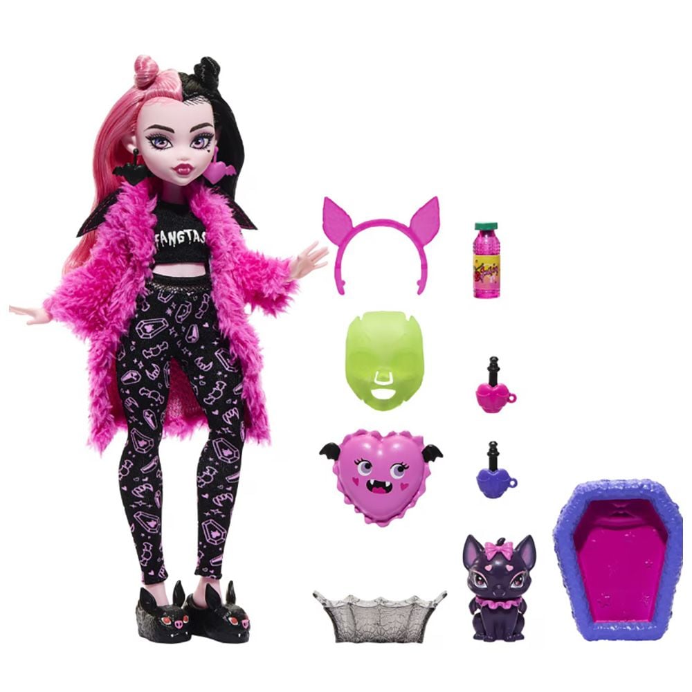Papusa Draculaura, Monster High, Creepover Party, HKY66