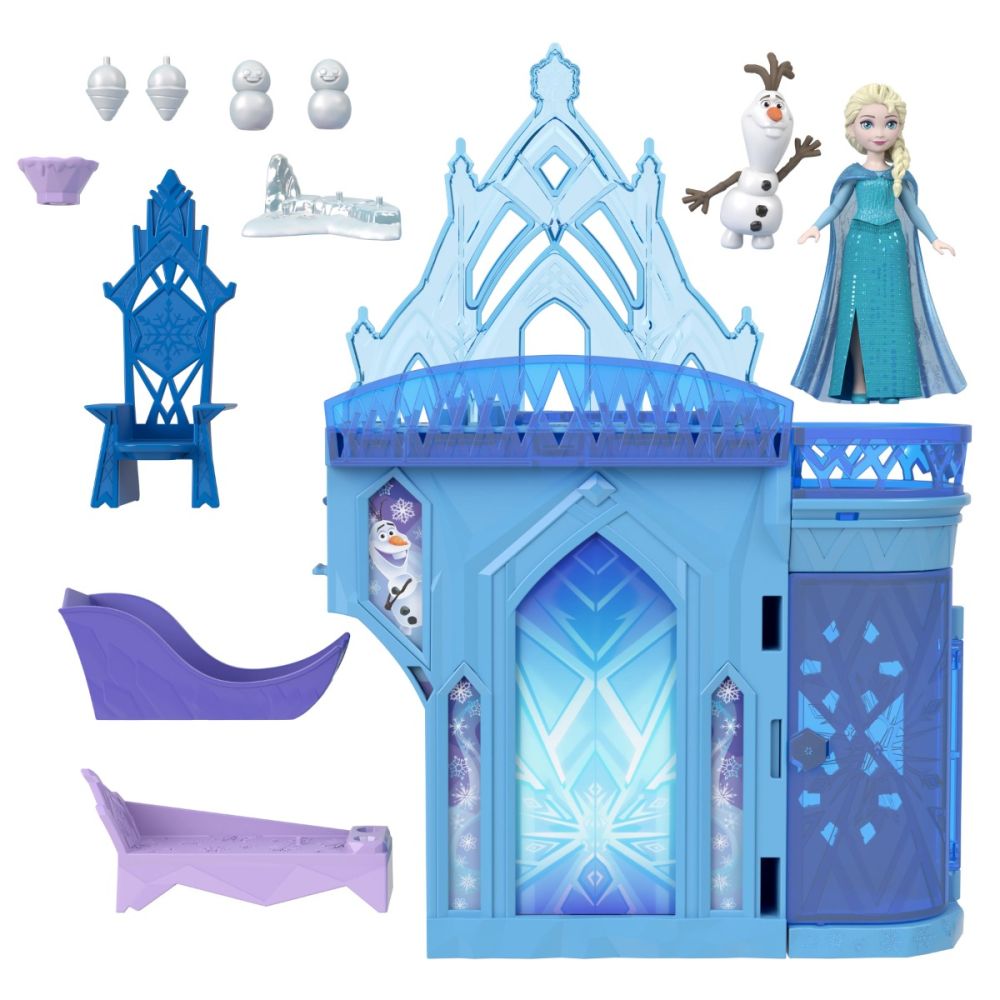 Set de joaca cu papusa, Disney Frozen, Castelul Elsei, HLX01
