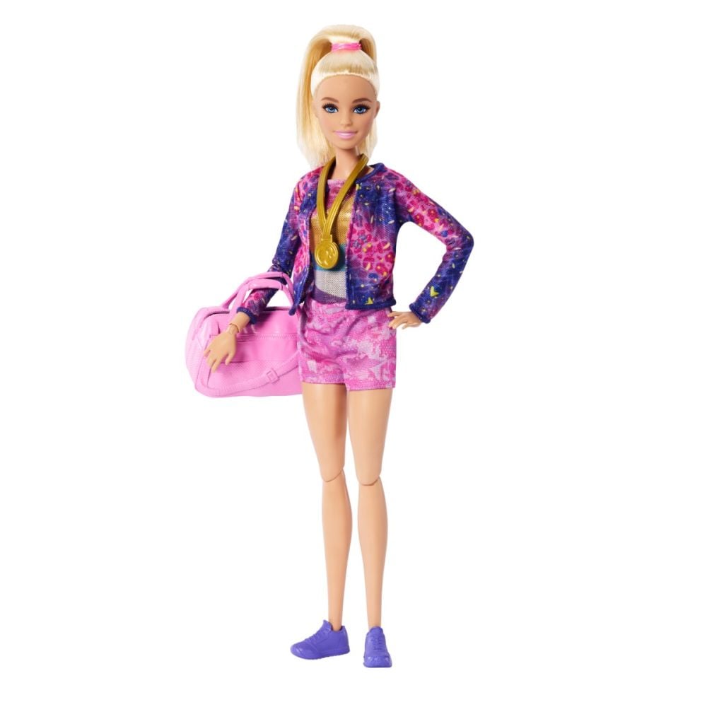 Papusa gimnasta cu accesorii, Barbie, HRG52
