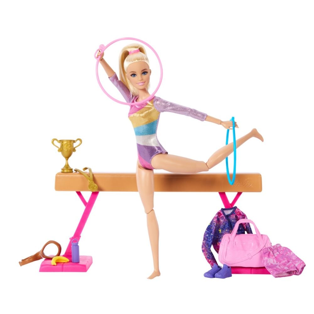 Papusa gimnasta cu accesorii, Barbie, HRG52