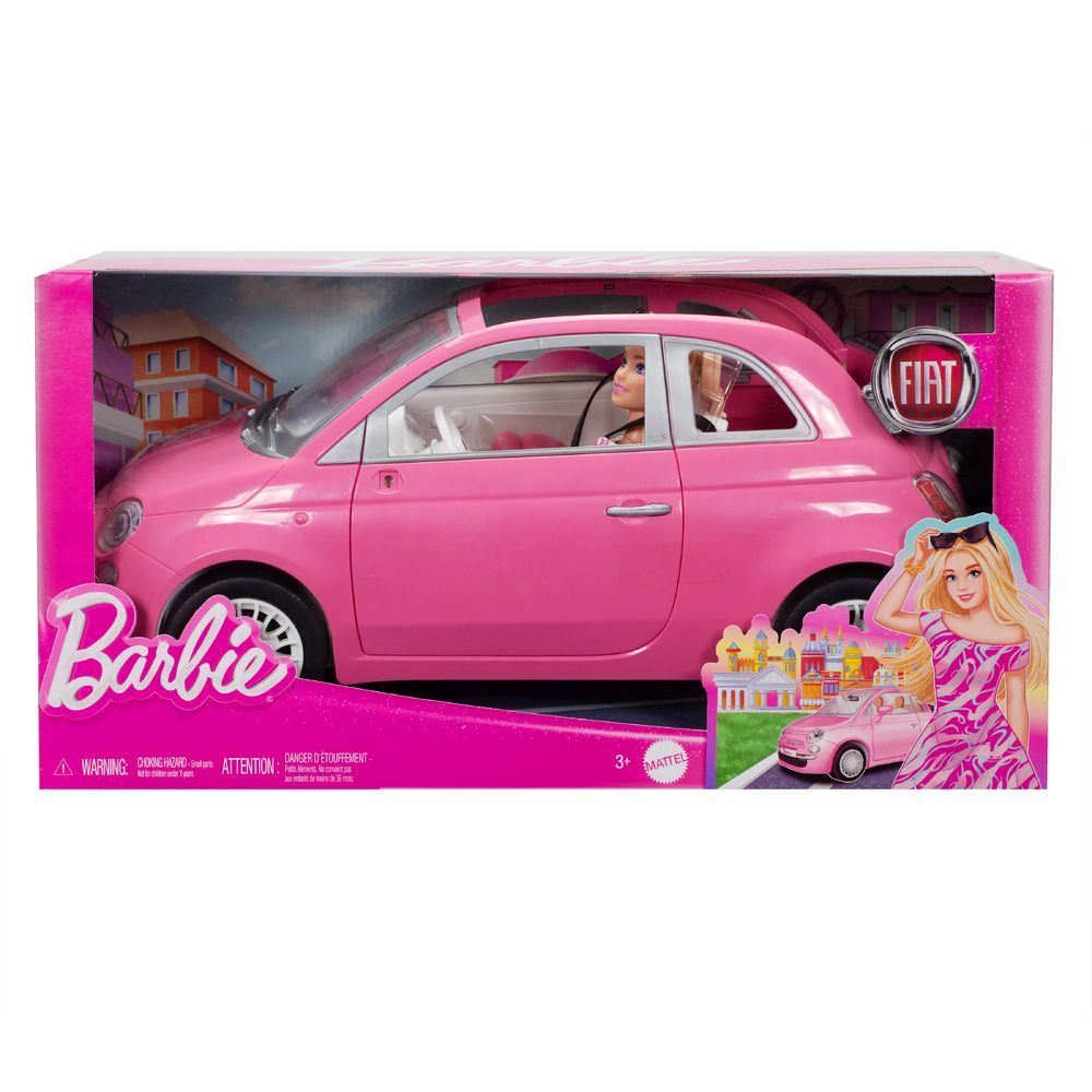 Papusa cu masinuta, Barbie in masina, Fiat 500, HRG59