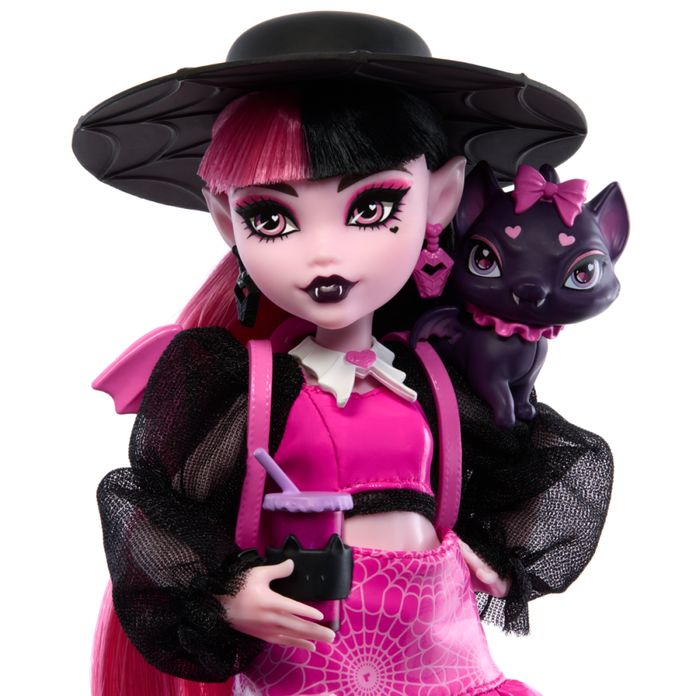 Papusa cu animal de companie, Monster High, Draculaura, HRP64