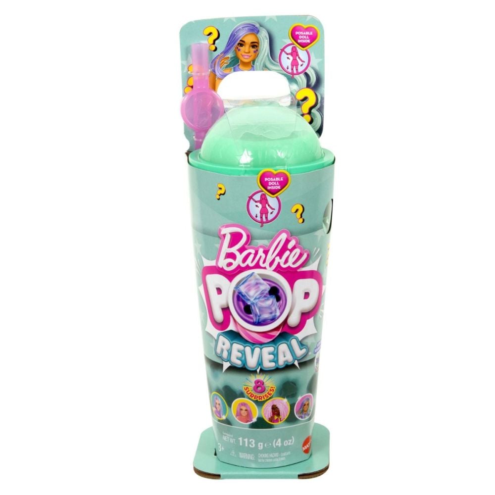 Papusa cu accesorii Barbie, Color Pop Reveal, Bubble Green Tea, HTJ21