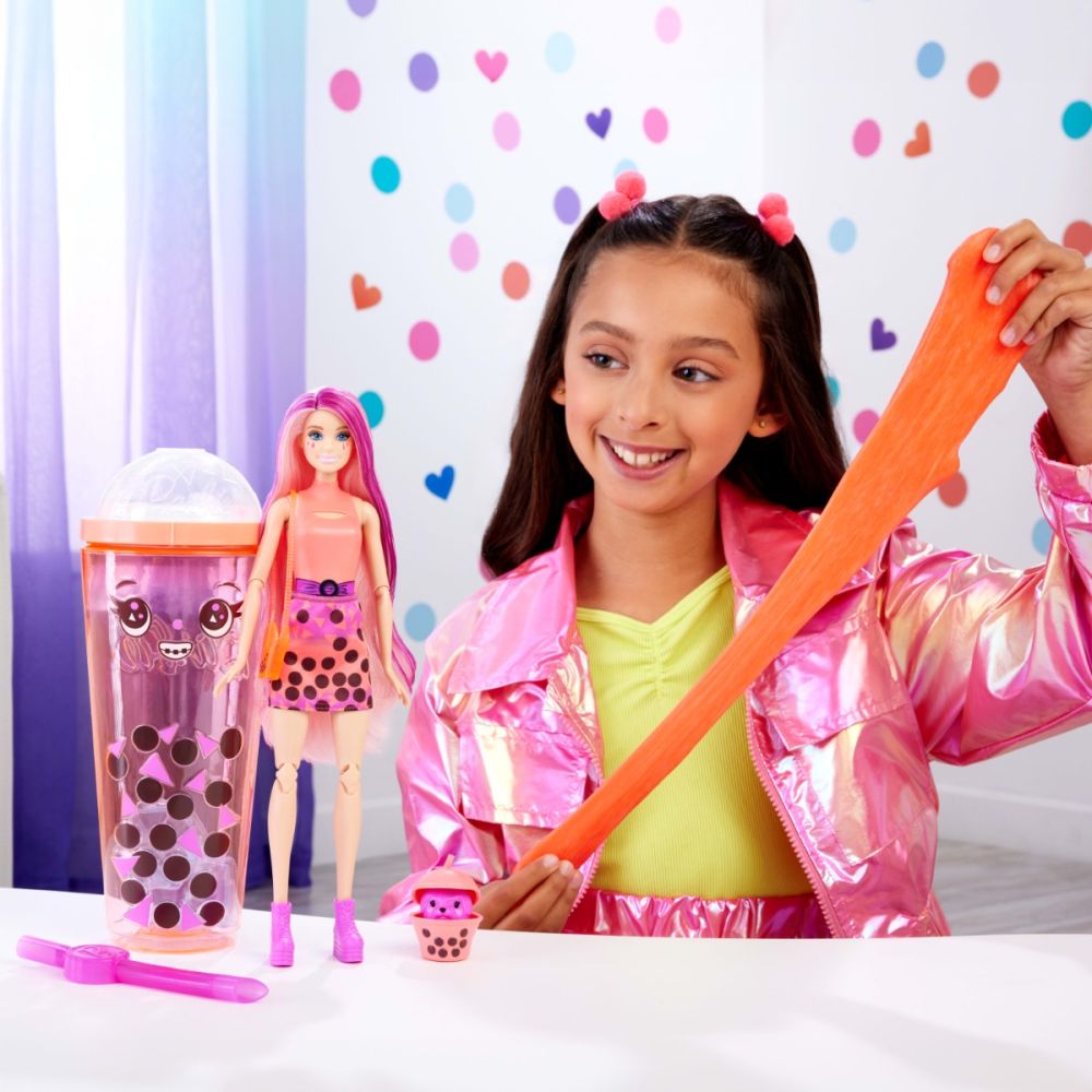 Papusa cu accesorii Barbie, Color Pop Reveal, Bubble Tea, Mango Mochi, HTJ22