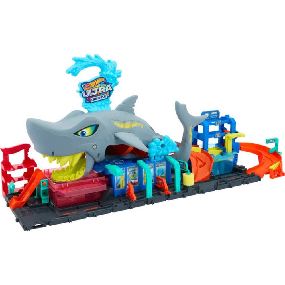Spalatoria auto cu masinuta, Hot Wheels City Color Reveal, Ultra Shark, HTN82