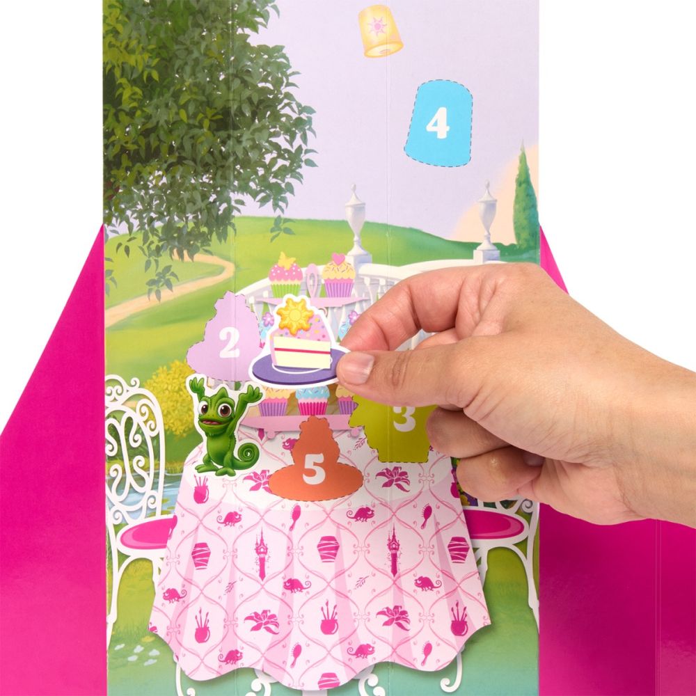 Papusa cu accesorii surpriza, Disney Princess, Spin And Reveal, Rapunzel, HTV86
