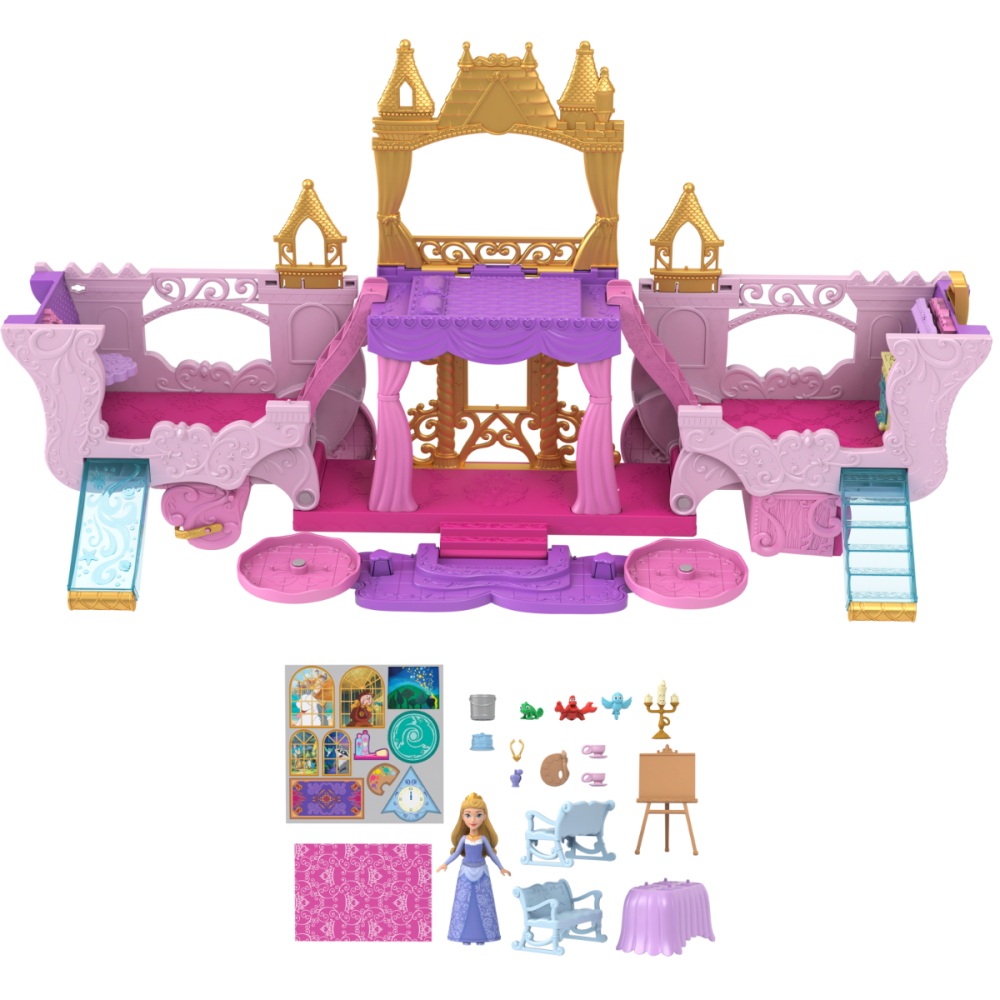 Set de joaca 2 in 1, Disney Princess, Carriage to Castle, HWX17