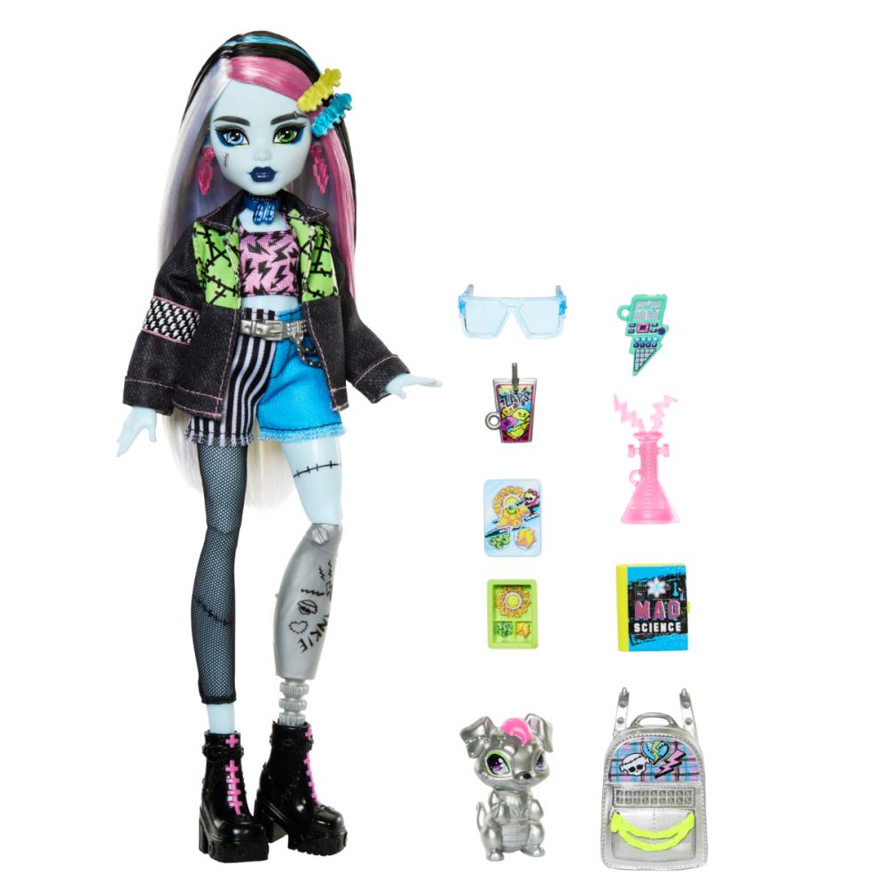 Papusa cu animal de companie, Monster High, Frankie Refresh, HXH73