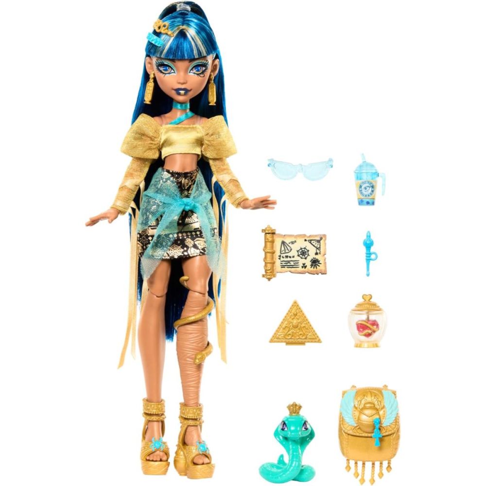 Papusa cu animal de companie, Monster High, Cleo Refresh, HXH74