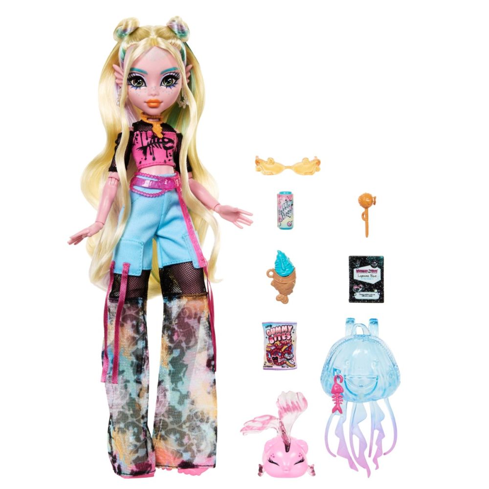 Papusa cu animal de companie, Monster High, Lagoona Refresh, HXH75