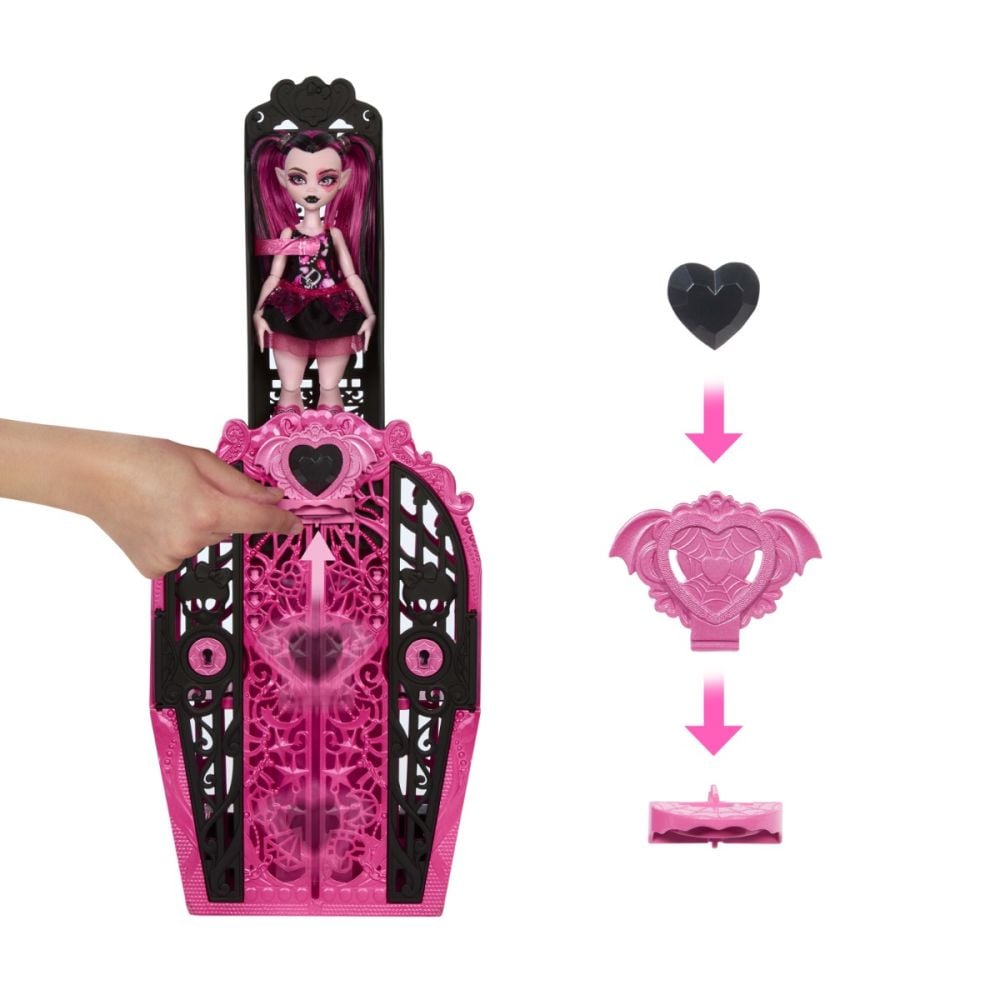 Papusa cu accesorii, Monster High, Skulltimate Secrets, Draculaura, HXH84