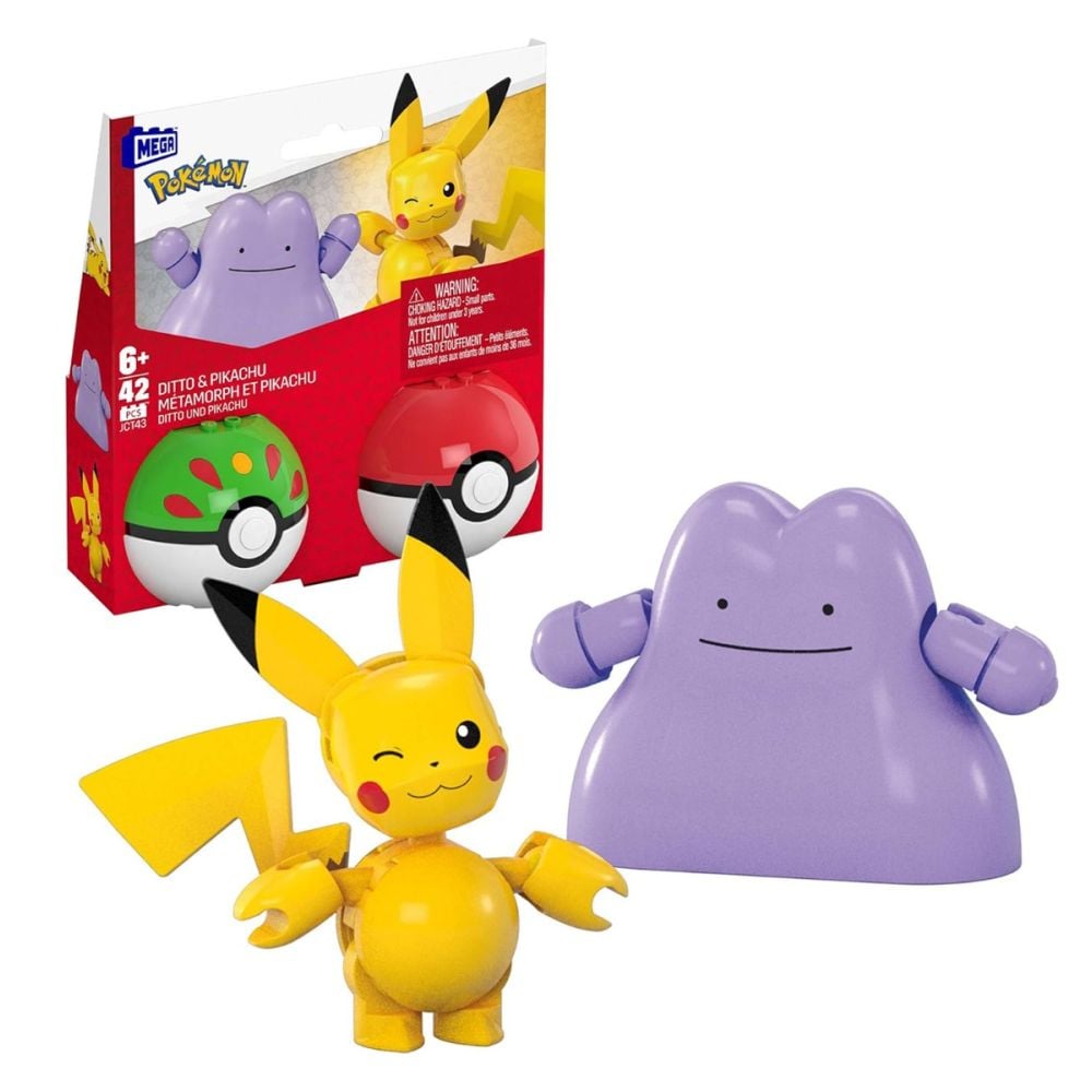 Set de constructie, Mega Pokemon, Pikachu si Ditto, JCT43
