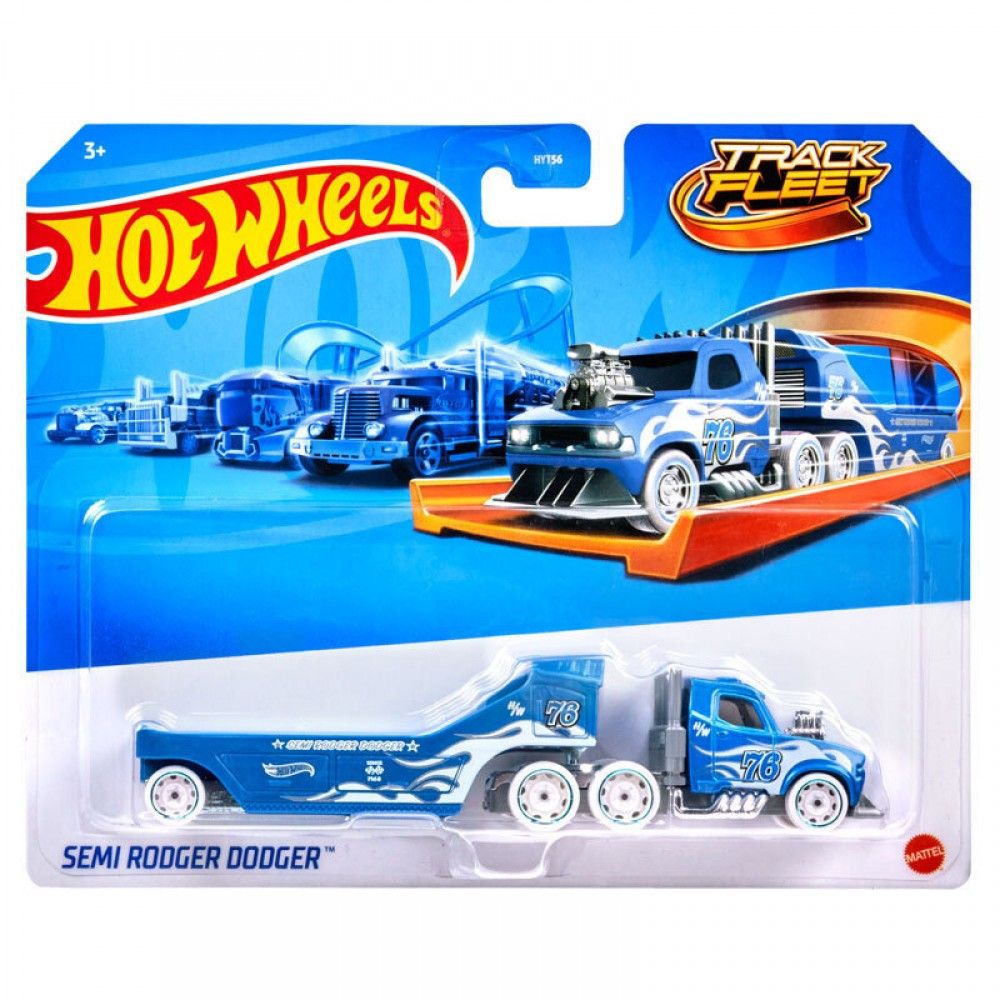 Set camion cu remorca, Hot Wheels, Track Fleet, Semi Rodger Dodger
