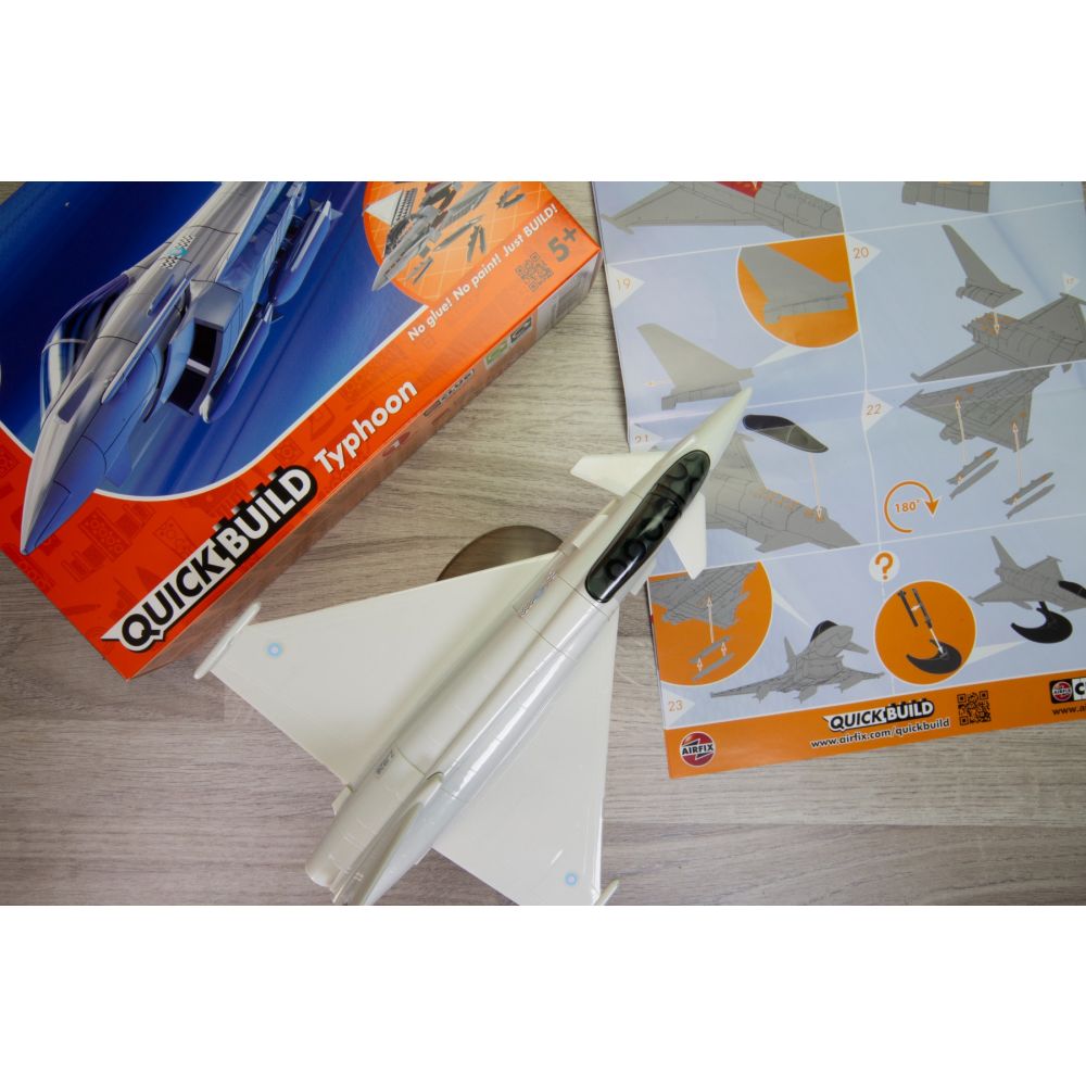 Set de constructie, Airfix, Quickbuild Eurofighter Typhoon, 27 piese