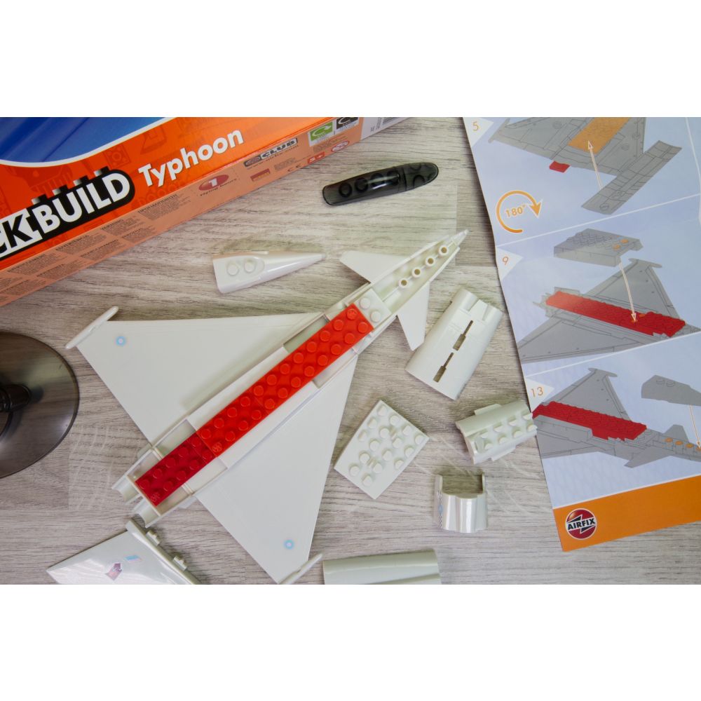 Set de constructie, Airfix, Quickbuild Eurofighter Typhoon, 27 piese