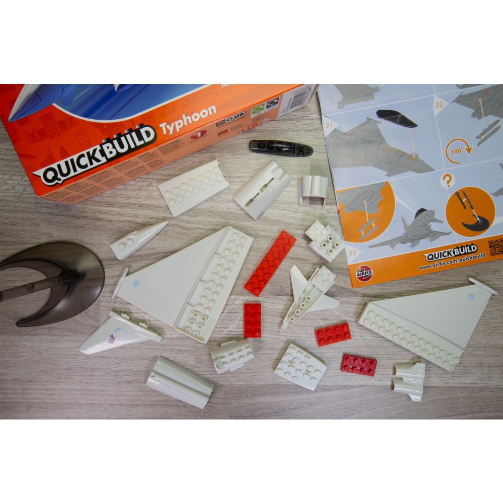 Set de constructie, Airfix, Quickbuild Eurofighter Typhoon, 27 piese