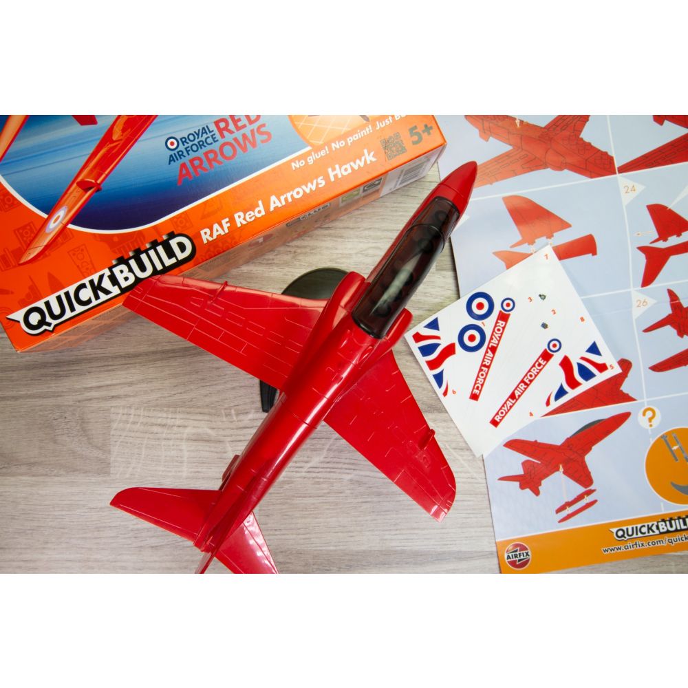 Set de constructie, Airfix Quickbuild, Red Arrows Hawk, 31 piese