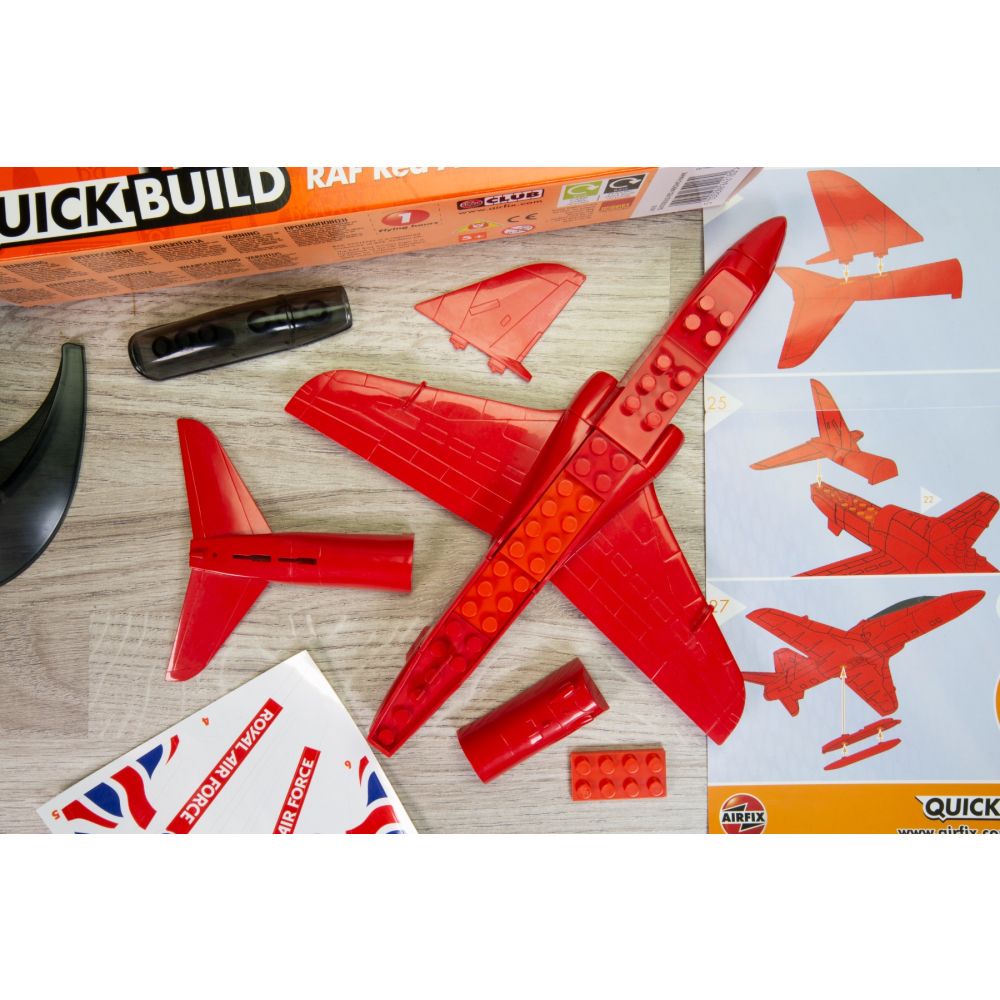 Set de constructie, Airfix Quickbuild, Red Arrows Hawk, 31 piese