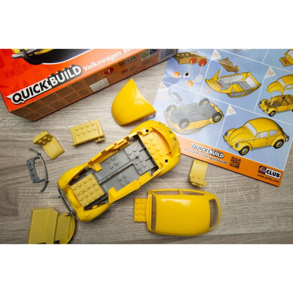 Set de constructie, Airfix Quickbuild, Vw Beetle, Yellow, 36 piese