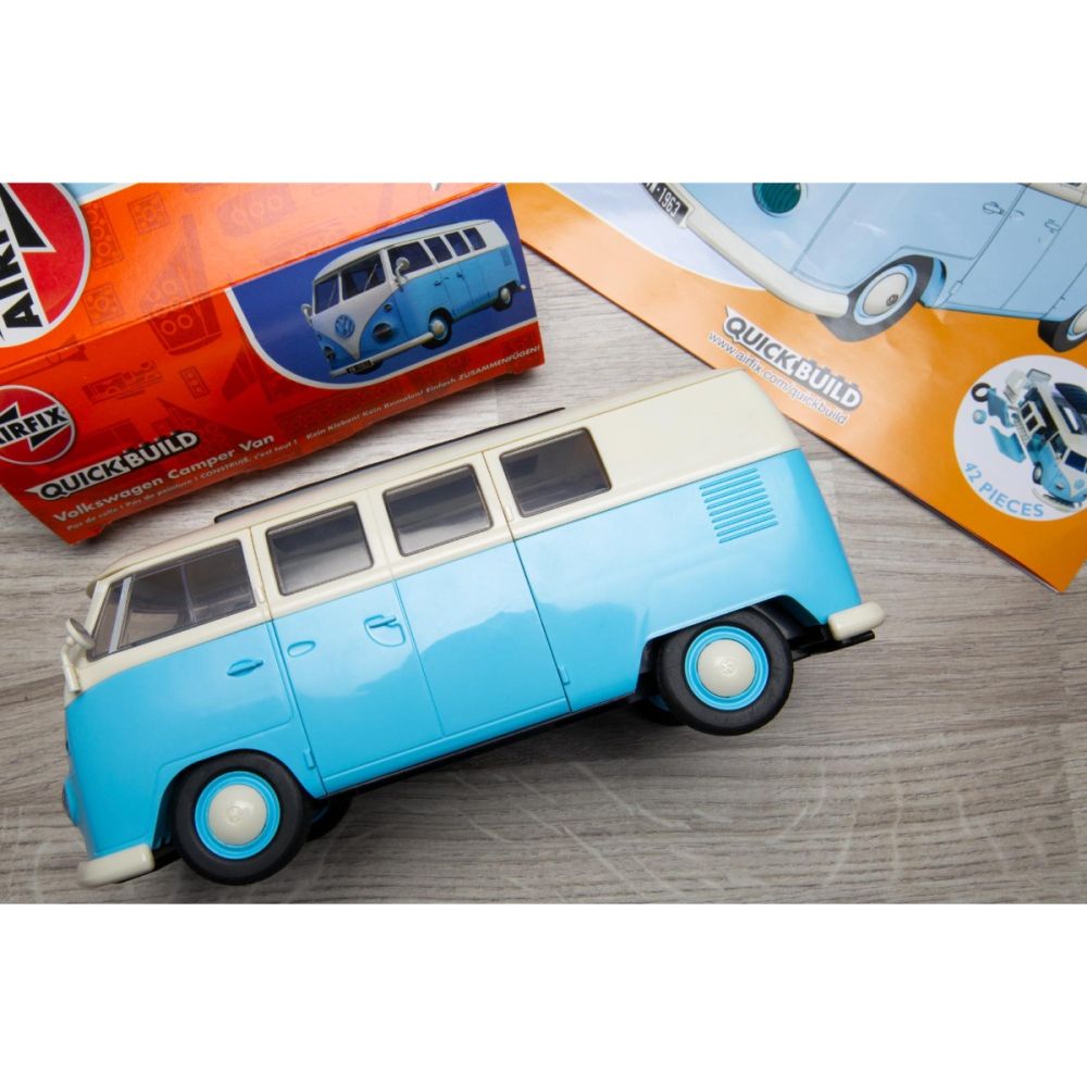Set de constructie, Airfix Quickbuild, Vw Camper Van Blue, 52 piese