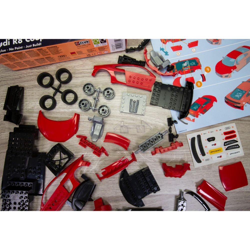 Set de constructie, Airfix Quickbuild, Audi R8 Coupe, 45 piese