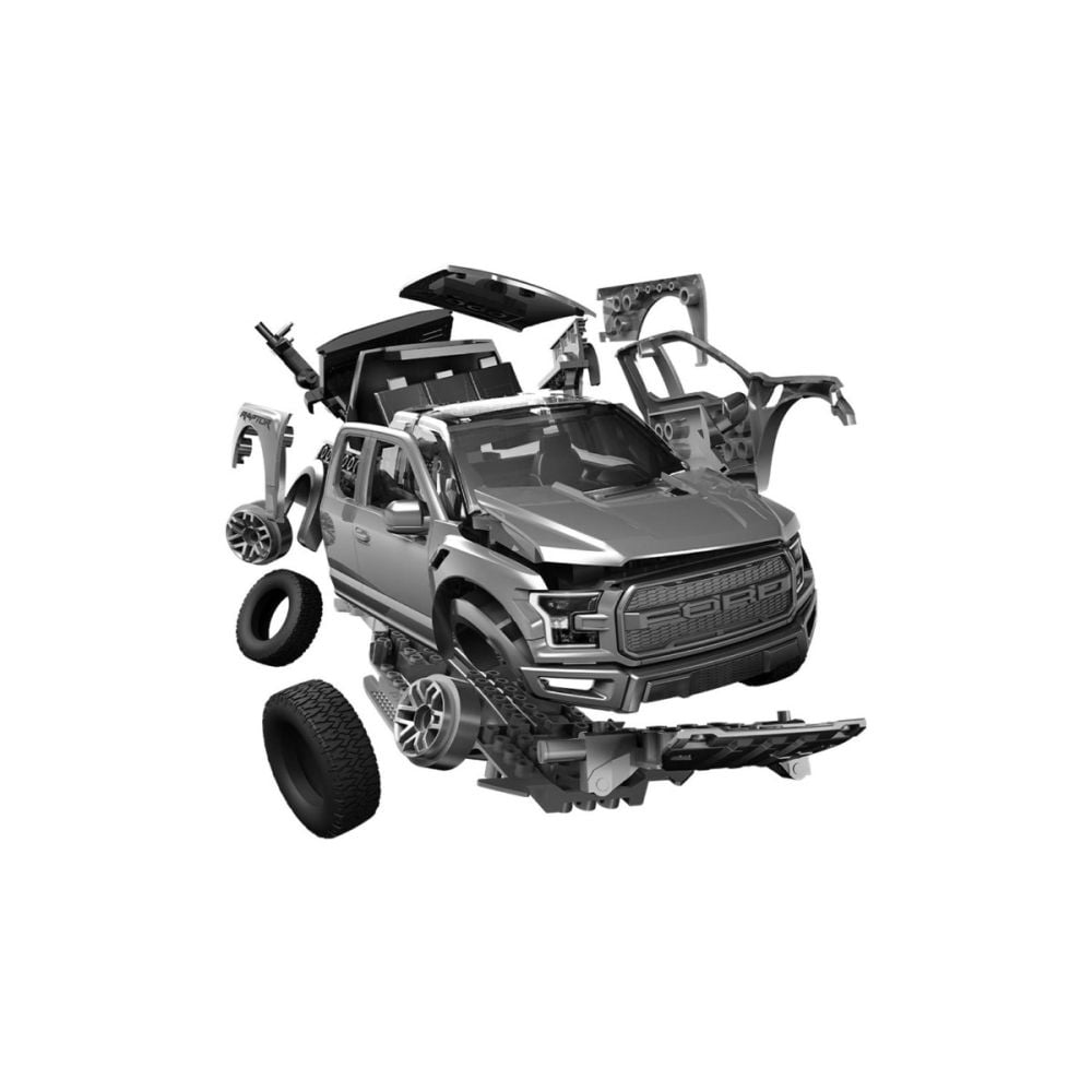 Set de constructie, Airfix Quickbuild, Ford F-150 Raptor, Grey, 43 piese