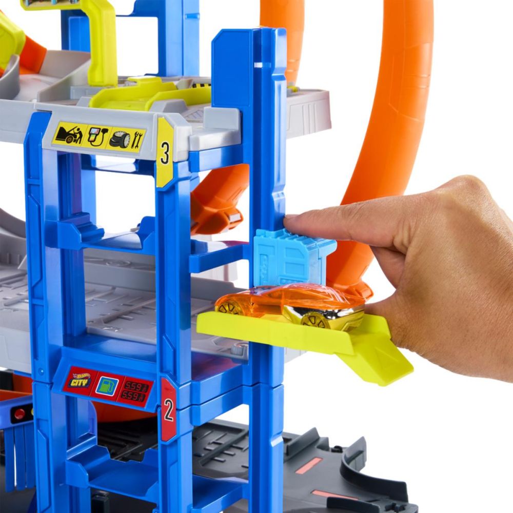 Set de joaca cu masinuta, Hot Wheels City, Mega Garage, JBM74 | Noriel