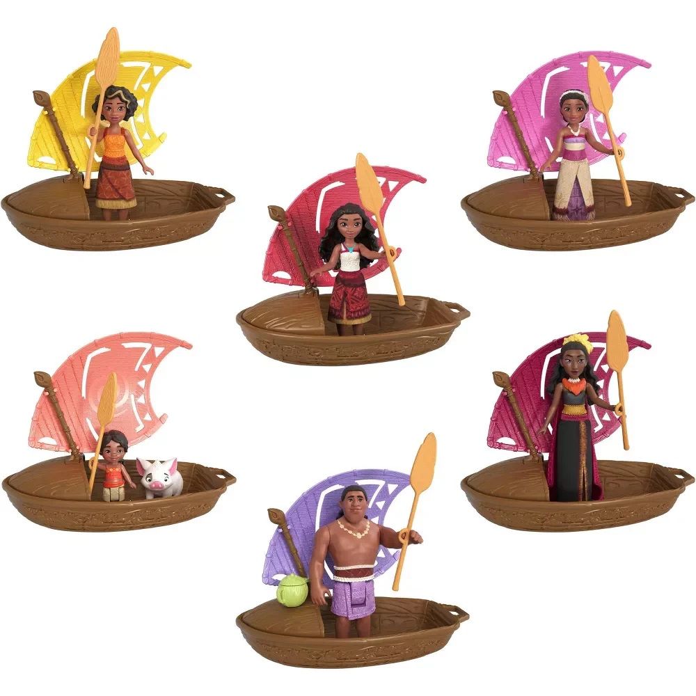 Mini figurina surpriza cu barcuta, Disney Princess, Vaiana 2, JBT68