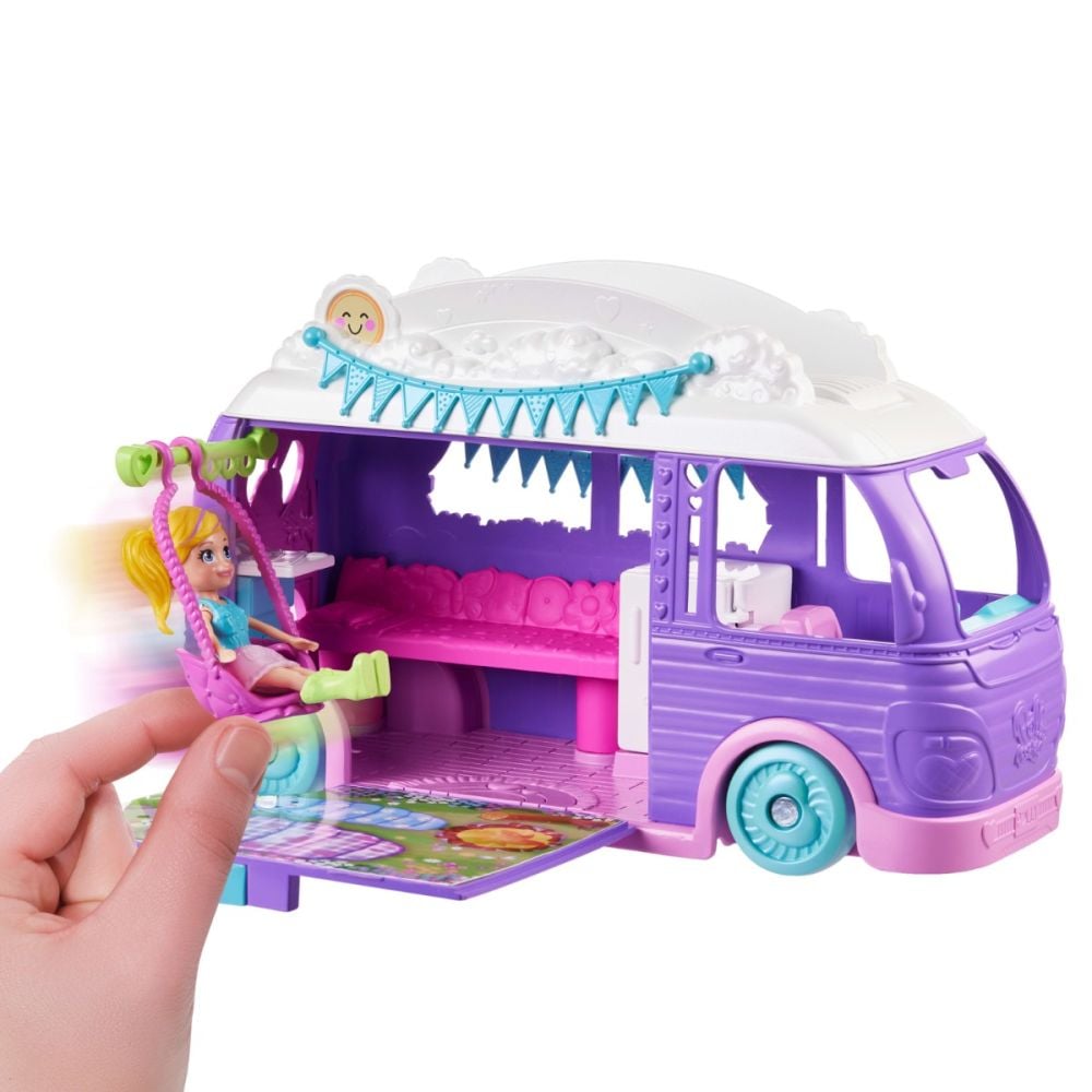 Set de joaca cu papusa Polly Pocket, Glamping Camper Van, JCC32