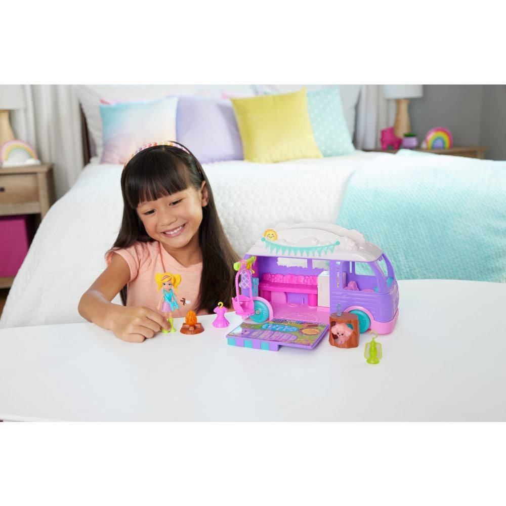 Set de joaca cu papusa Polly Pocket, Glamping Camper Van, JCC32