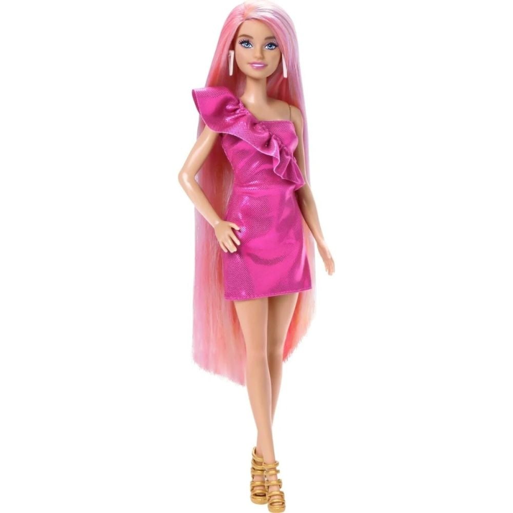 Papusa Barbie cu par lung si accesorii, Fun Fancy Hair, JDC85
