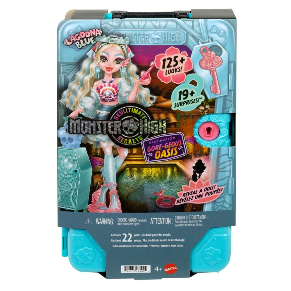 Papusa cu accesorii, Monster High, Skulltime Secrets, Gore-Geous Oasis, Lagoona Blue, JDR51