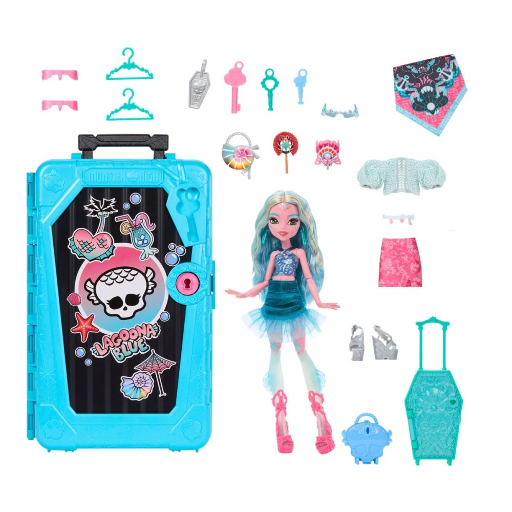 Papusa cu accesorii, Monster High, Skulltime Secrets, Gore-Geous Oasis, Lagoona Blue, JDR51