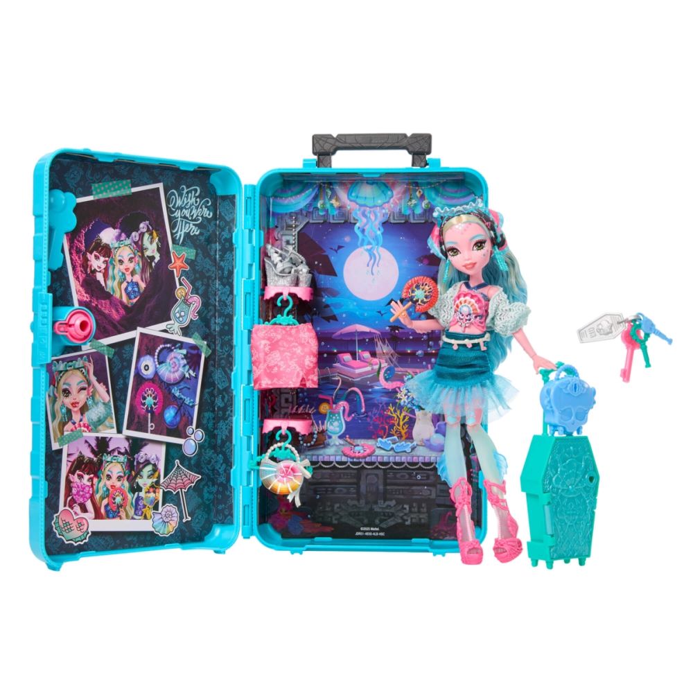 Papusa cu accesorii, Monster High, Skulltime Secrets, Gore-Geous Oasis, Lagoona Blue, JDR51