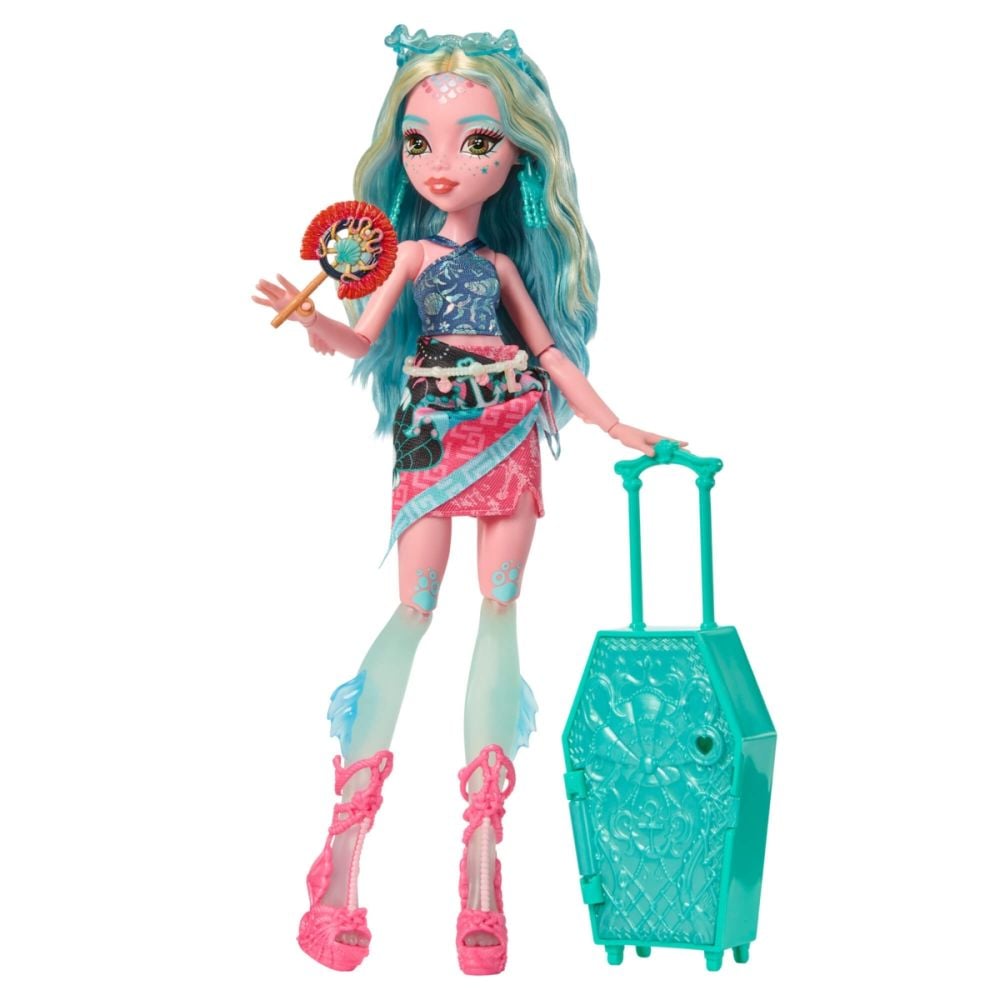 Papusa cu accesorii, Monster High, Skulltime Secrets, Gore-Geous Oasis, Lagoona Blue, JDR51