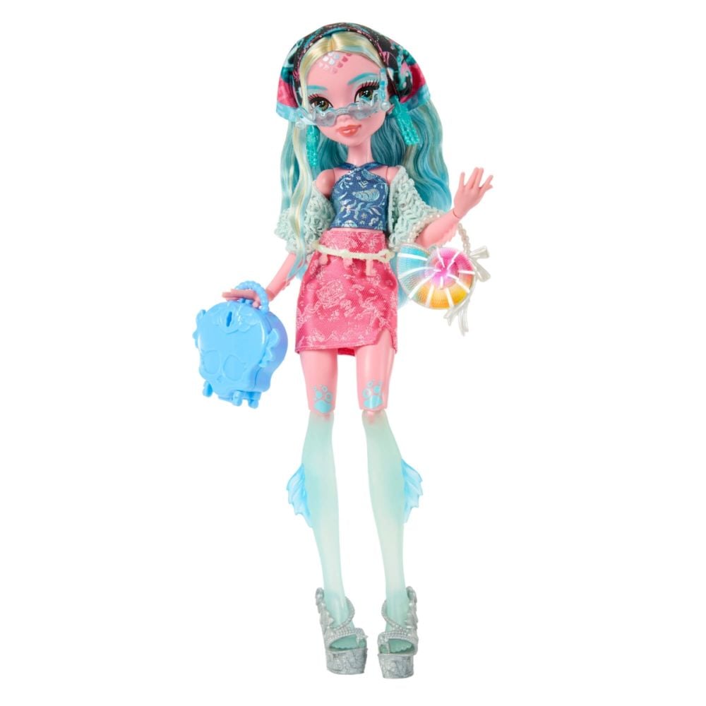 Papusa cu accesorii, Monster High, Skulltime Secrets, Gore-Geous Oasis, Lagoona Blue, JDR51