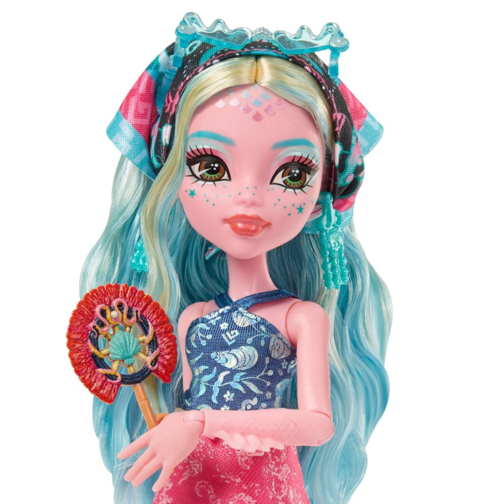 Papusa cu accesorii, Monster High, Skulltime Secrets, Gore-Geous Oasis, Lagoona Blue, JDR51