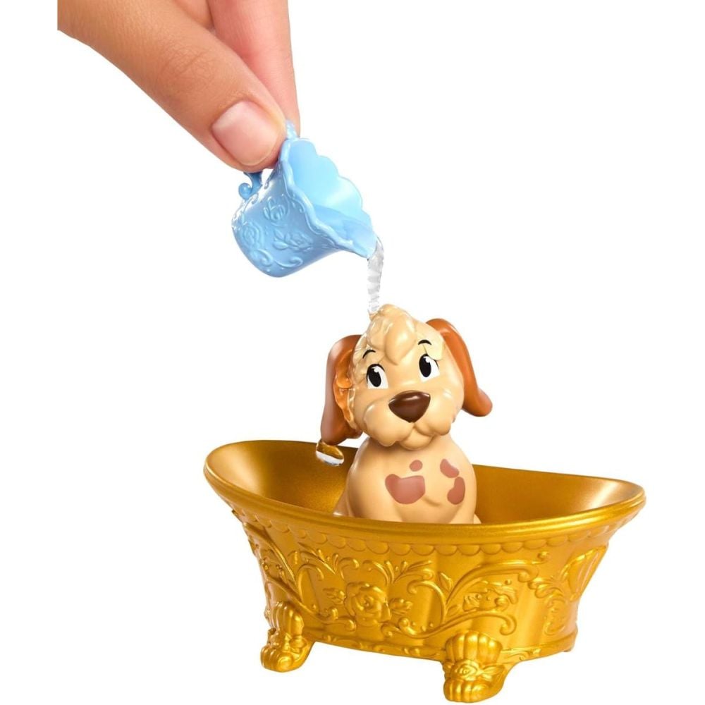 Papusa Disney Princess, Colour Changing, Bella Bathe & Brush Dog, JFC42
