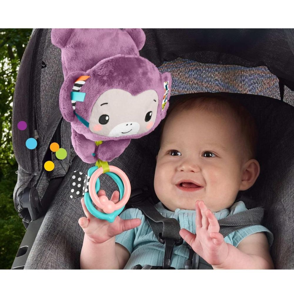 Jucarie pentru carucior, Fisher Price, On-the-Go, Purple Monkey, JFF02