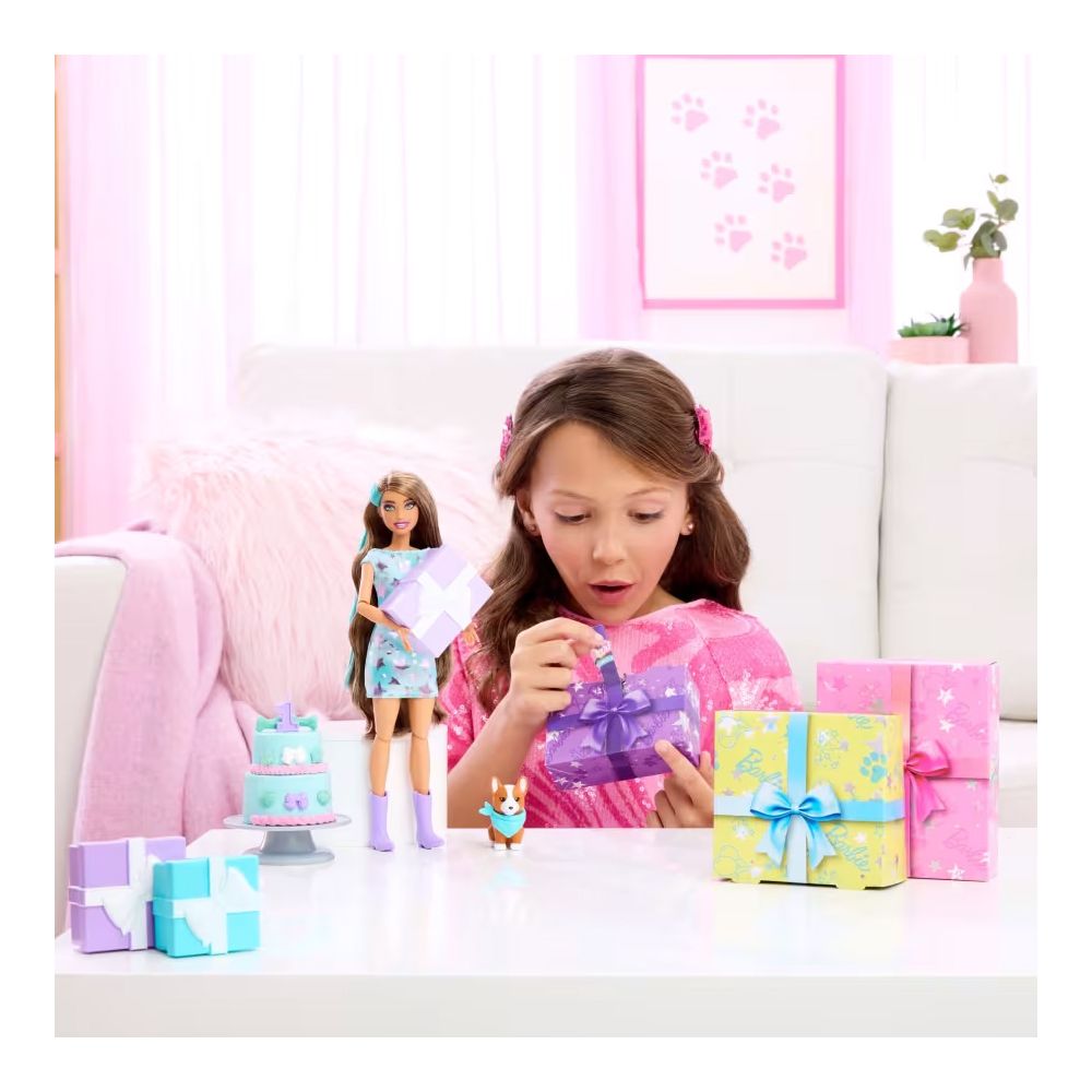 Papusa cu accesorii surpriza Barbie, Party Unboxed, JFG72