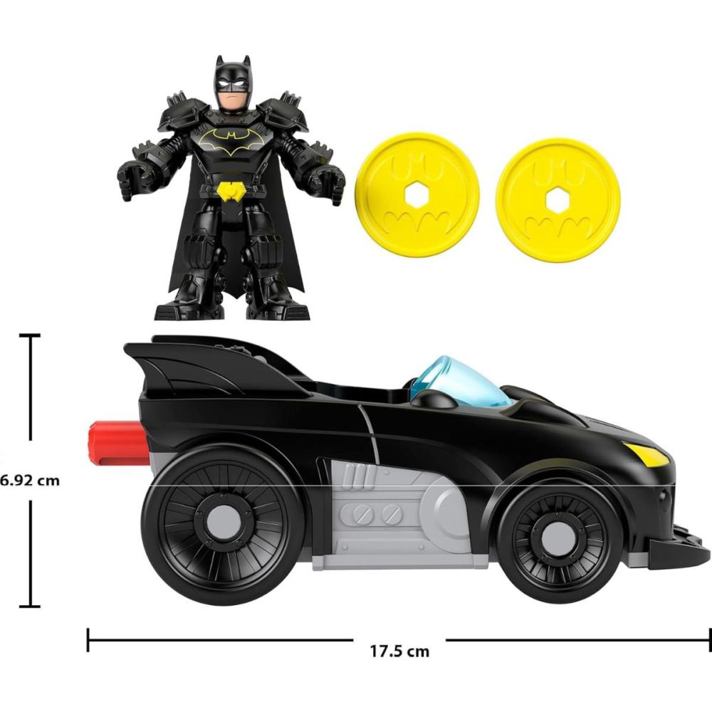 Set masina Batmobil si figurina Batman, Imaginext, DC Metal Force, Super Friends, JFJ68