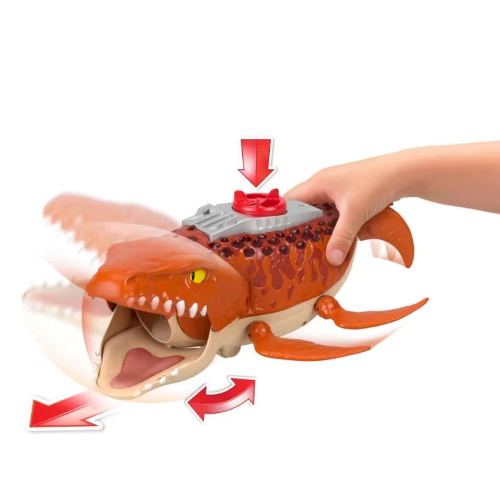 Set de joaca cu figurina articulata, Imaginext, Jurassic World Renaissance, Mosaurus, JFR23