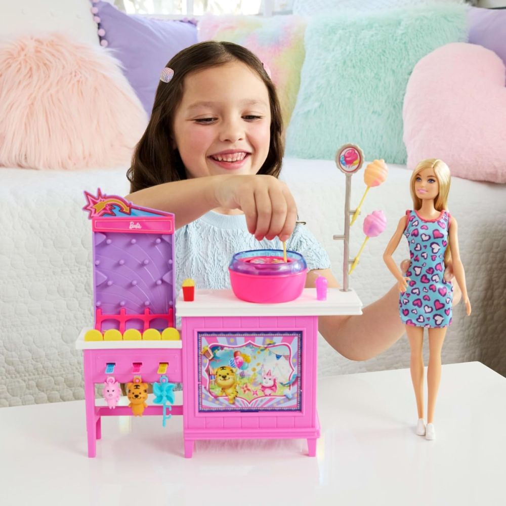 Set de joaca cu papusa Malibu, Barbie, Mysteries Beach Detectives, Cotton Candy, JFV67