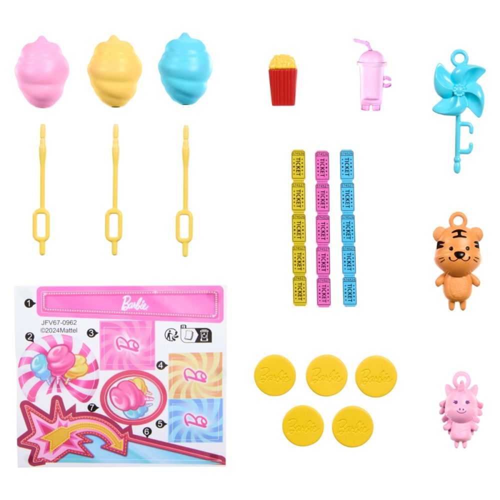 Set de joaca cu papusa Malibu, Barbie, Mysteries Beach Detectives, Cotton Candy, JFV67