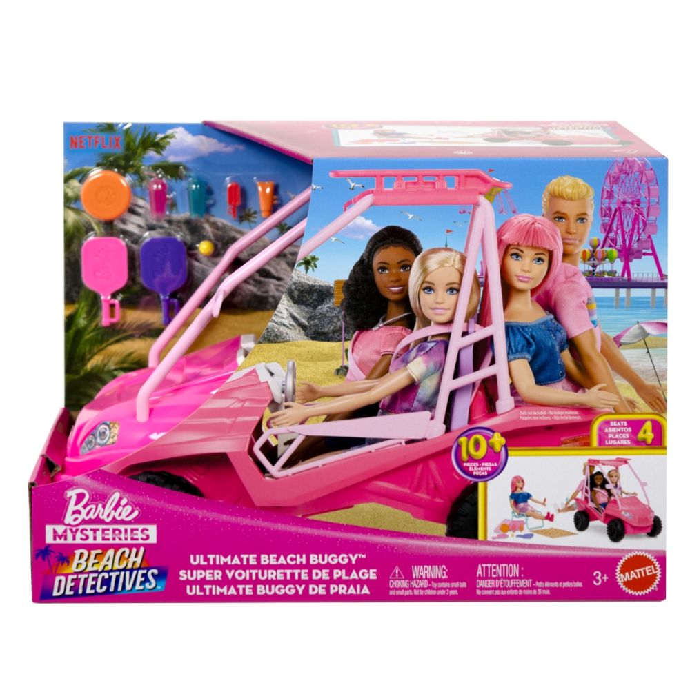 Vehicul de plaja Barbie Mysteries, Beach Detectives, Ultimate Beach Buggy, JFV68