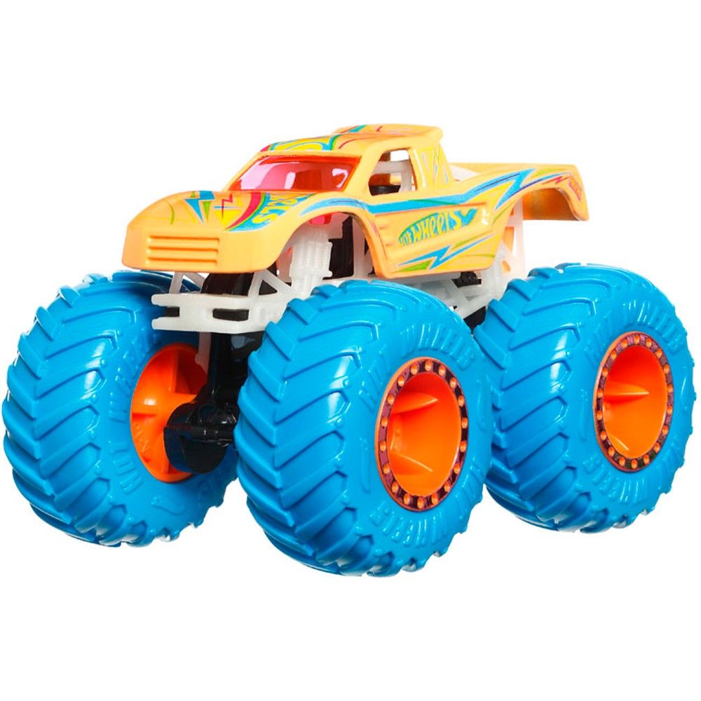 Masina Hot Wheels, Monster Truck, Glow In The Dark, Podium Crasher, JFX12