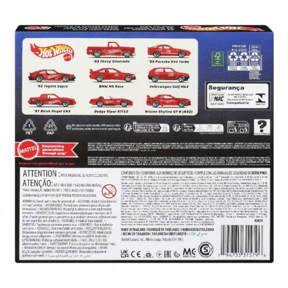 Set 8 Masini, Hot Wheels Silver Series, 80Th Anniversary, 1:64, JGK09