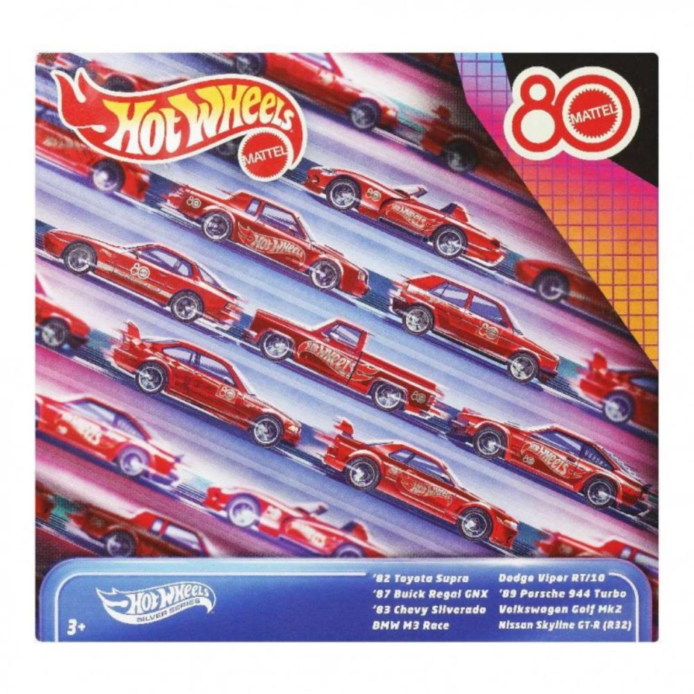 Set 8 Masini, Hot Wheels Silver Series, 80Th Anniversary, 1:64, JGK09
