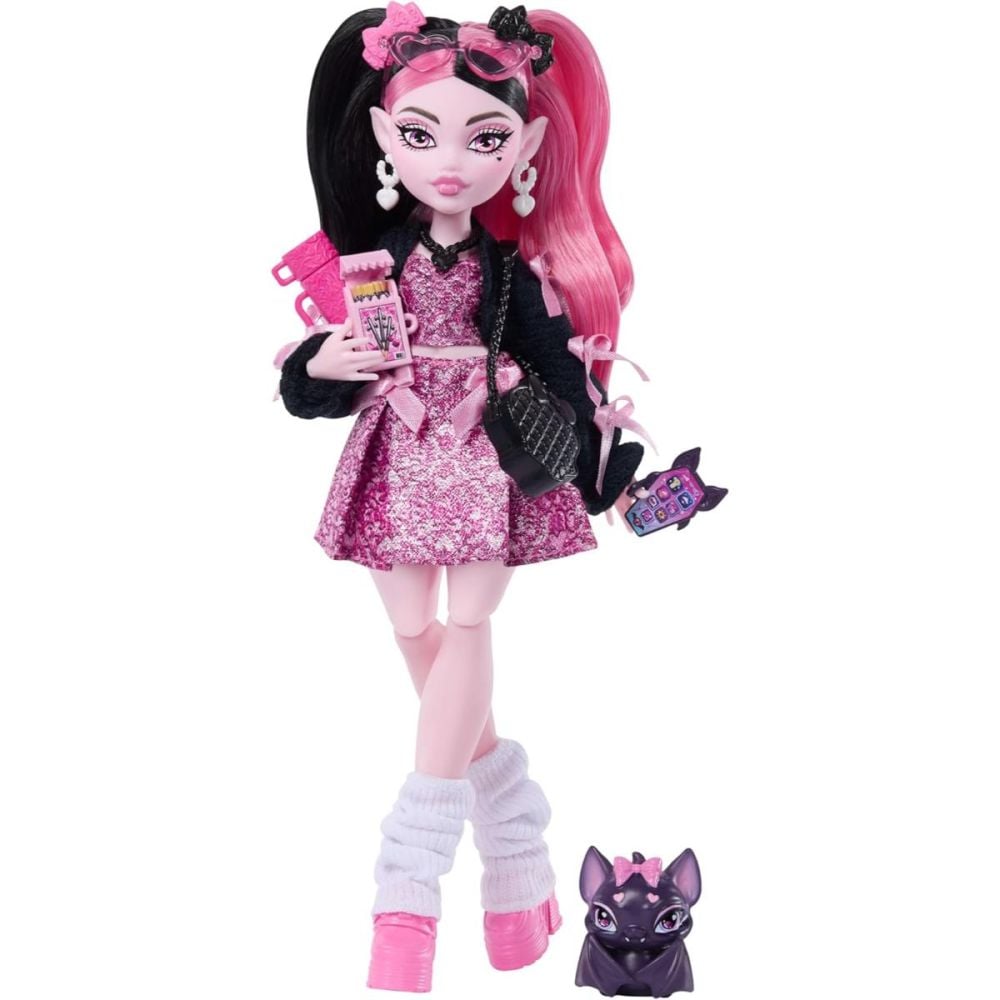 Papusa cu animal de companie, Monster High, Draculaura Refresh, JHK29